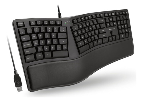 Teclado Ergonómico X9 Con Cable Y Reposamuñecas Acolchado Y