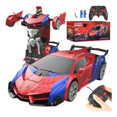 Coche Control Remoto Transformers Carro Teledirigido Niños Rojo Hombre Araña