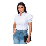 Camisa Blusa Camisete Bufante Moda Evangélica Feminina Curta