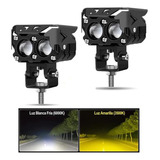 2pzs Faros De Lupa 120w Doble Color Spot Luz Para Auto Moto