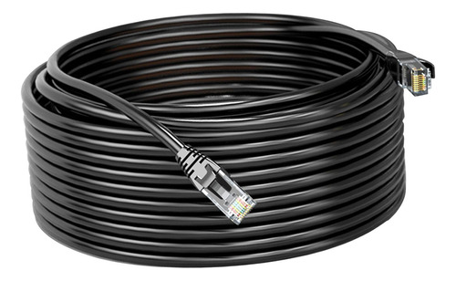 Cable Ethernet Cat6e Gigabit Negro Cable De Internet 20m