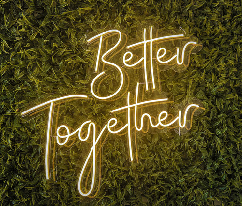 Luminoso Painel Neon Led Better Together Decoração