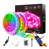 Luz Tira Led Rgb 5050 Bluethoot 15 Metros App Fuente Gamer