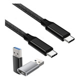 Cable Usb Tipo C 3.2 Datos Video 4k 20 Gbps 100w + Usb A 3.0