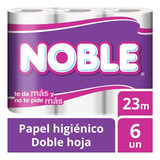Papel Higienico Noble Doble Hoja 23 Mts X 6 Rollos