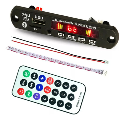 Módulo Reproductor De Audio Con Bluetooth Usb Sd Fm Auxiliar