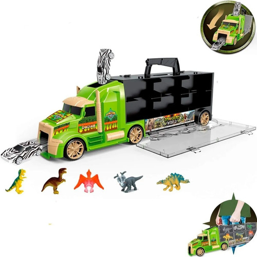 Juguete Camion Transportador De Dinosaurios Grande Maletin