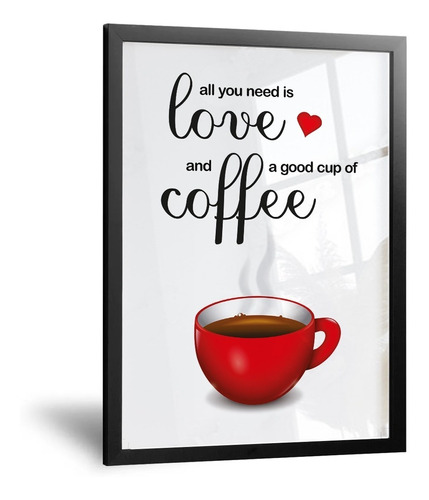 Cuadro Cocina Vintage Love Coffe - 30x42 Cm - Cal. Premium