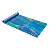 Mat De Yoga Pvc Blue Diseño Hojas - Ecowellness Color Azul