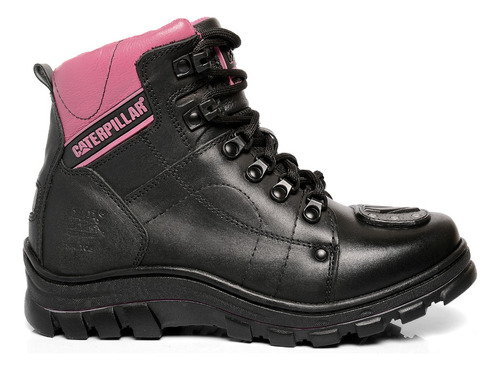 Bota Motociclista Coturno Cat Feminina Caterpillar Em Couro!