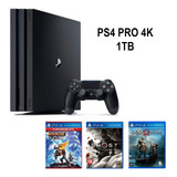 Sony Playstation 4 Pro 1tb + 3 Jogos Completo Com Nota Fiscal E Garantia - Ps4 Pro 1tb