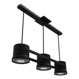 Lampara Colgante Trini Negro 3 Luces Tachos Para Led Ar111 