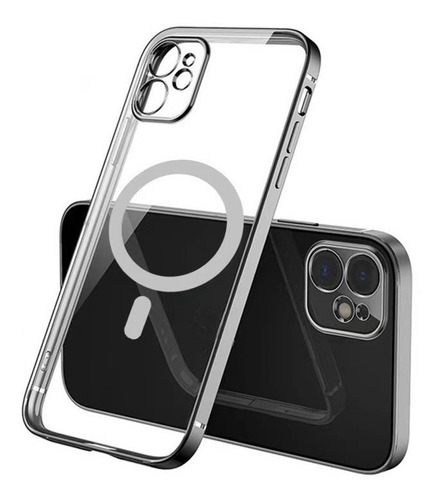 Carcasa De Silicona Transparente Con Magsafe Para iPhone