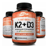 Vitamina K2 (mk7) + D3 125mcg Y Bioperina 90 Caps Nutriflair
