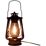 Vintage Rustic Old  Ed Lantern Lamp Plug In Nightstand ...
