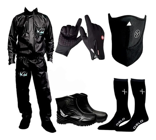 Traje Lluvia Pantaneiro + Cuello+ Guantes C+ Botas + Medias