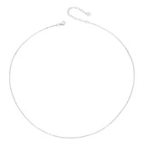 Collar De Plata De Ley S925 Fine Flash Basic Para Mujer Bsa0