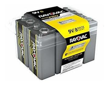 Baterías De 9v Rayovac Ultrapro Alcalinas, Paquete De 8 Con