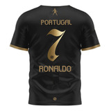 Camiseta Cr7 Portugal Dorada Conmemorativa