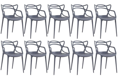 10  Cadeiras Allegra Cozinha Ana Maria Inmetro Colorida Cores Cor Da Estrutura Da Cadeira Cinza-escuro