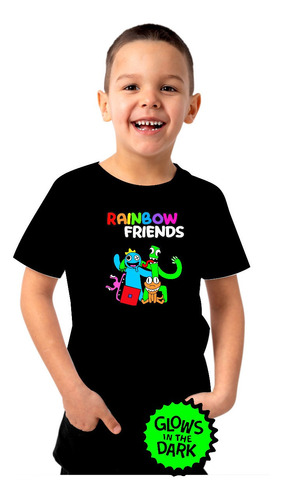 Playera Rainbow Friends Mod A Brilla Oscuridad De Colores!