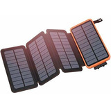 Powerbank Solar Portatil 25000mah Naranja Claro Hiluckey