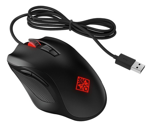 Mouse Gamer Omen, Con Cable Usb, Óptico, Negro Y Rojo