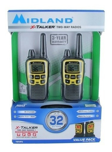 Radios Midland X-talker T61vp3 Dual Pack 32mi 51.2km