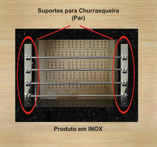 Suporte Em Inox Universal P Churrasqueira 40 Cm, 4 Estágios