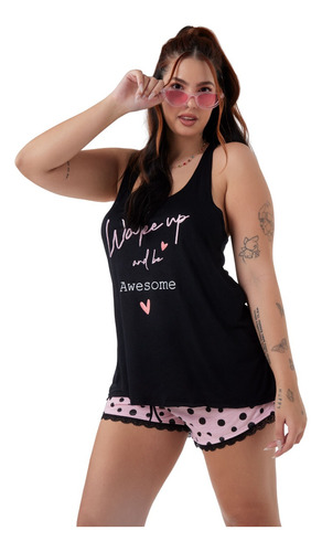 Pijama Musculosa Short Verano So Awesome So Pink 11685