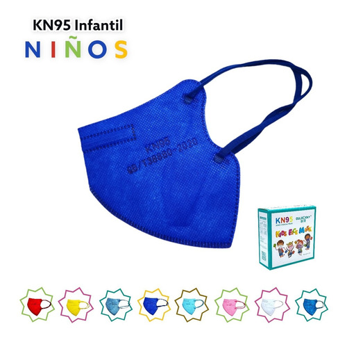 Kn95 Colores Infantil Sin Válvula (paq 10 Pz)