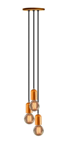 Lustre Luminária Cascata 3 Bocais Pendente Industrial Retro