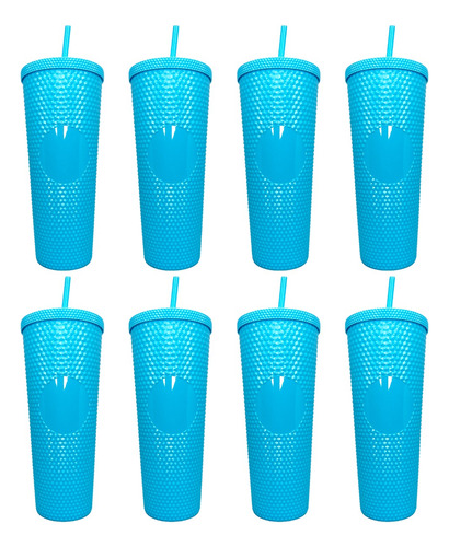 Vasos Tipo Starbucks 10pz Diamante Texturizado Popote 1l