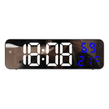 Reloj De Pared Digital Led Con Termó Alarmas Calendario 23cm