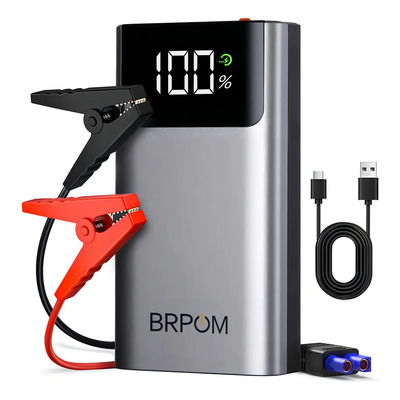 Arrancador De Batería De Auto Con Pantalla Para 8 Cilindros Brpom Ml413 12v Arrancador Portátil De Batería De Coche Brpom Para Automóvil Motocicleta Camioneta Cortacésped Todoterreno Suv Autobús | Envío gratis