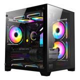 Gabinete Gamer Preto K-mex Space Y Vidro Temperado Sem Fans