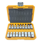 Kit Juego Dados Torx Estrella 1/2 Macho Hembra 18 Piezas Tmk