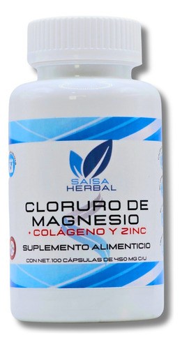 Cloruro De Magnesio + Colágeno Y Zinc. 100 Cápsulas.