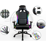 Silla Gamer Gaming Ergonomica Reclinable Luz Led Rgb Luces