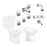 Inodoro Con Mochila Bidet Griferia Completo Peirano Lorca