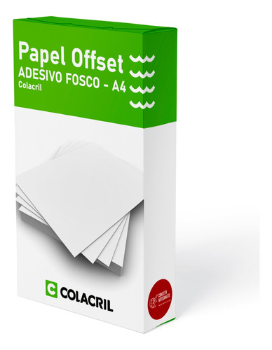 100 Folhas Papel Offset Adesivo A4 Fosco