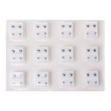 12 Pares De Aretes Piercing Para Pistola De Oreja, Cobre, 3