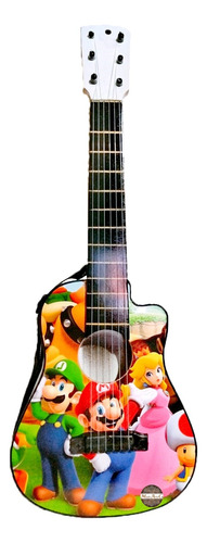 Guitarra De Lujo Mario Bross En Madera-juguete Para Niños