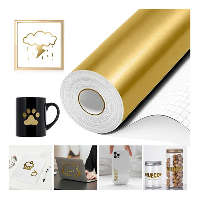 Aezoxán® Vinilo Dorado Brillante Adhesivo Permanente 30.5cmx3.05m Para Cricut Silhouette,vinil Para Impresion Laser,vinil Para Cricut,vinil Adhesivo,vinil Adhesivo Resistente Al Agua,publicidad | MercadoLibre