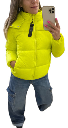 Campera Puffer Corta Símil Pluma Colores The Big Shop