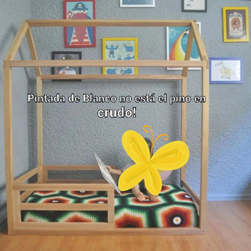 Oferta! Cama 1 Pza, Casita Pino. Pintada De Blanco.