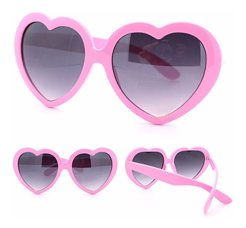 Gafas De Sol Corazón Accesorios De Moda Bebés Niños Lentes Color De La Lente Rosa