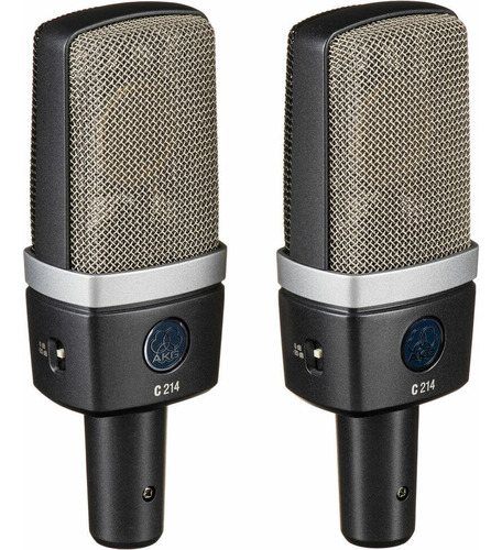 Par Micrófonos Akg C214 Condensador + 2 Cables Xlr