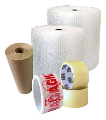 Kit Protección Básica /20 Mts Burbuja + Cintas +kraft 230m