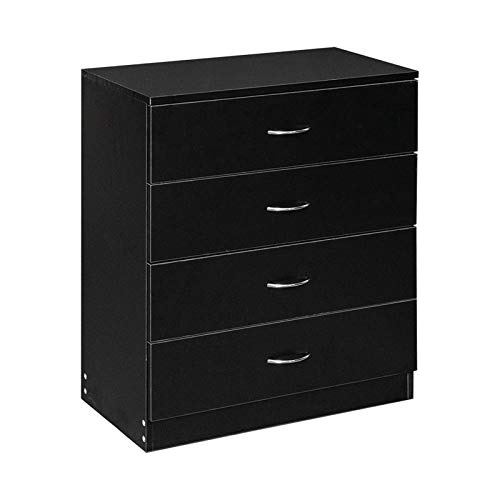 Gabinete Cajonera De Madera Mdf Simple 4-cajones Negro